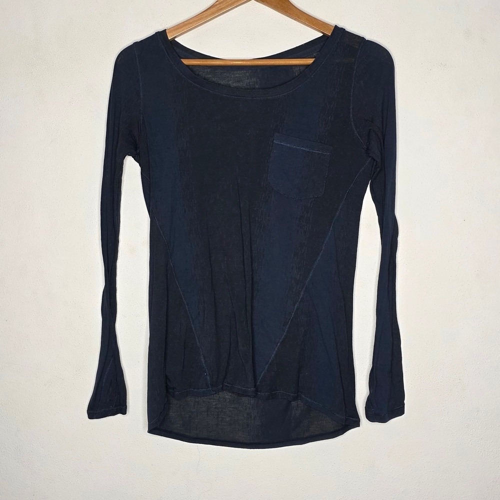 Women's Navy Long Sleeve Top